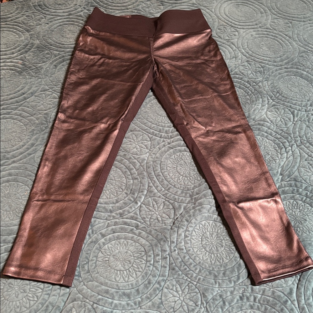 INC International Concepts Shiny Black Skinny Leggings